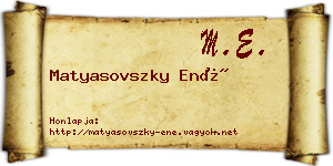 Matyasovszky Ené névjegykártya